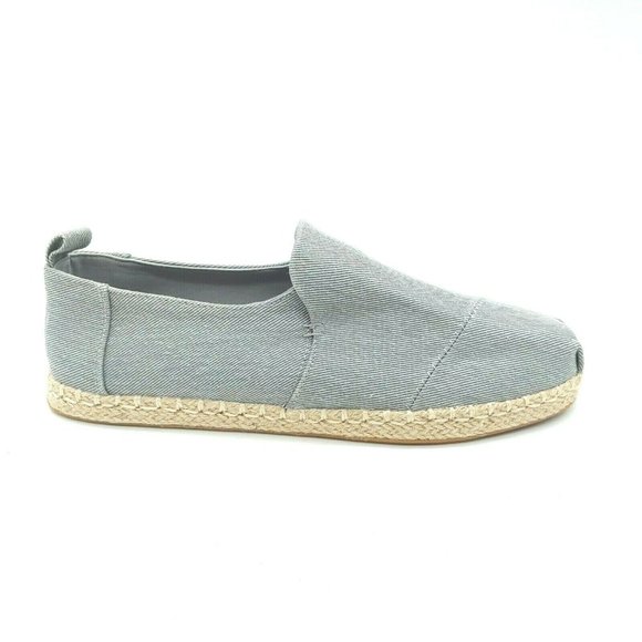 Toms Mens Deconstructed Alpargata Rope Slip On Flat Knit Drizzle‎ Gray Twill 7 - Picture 1 of 10